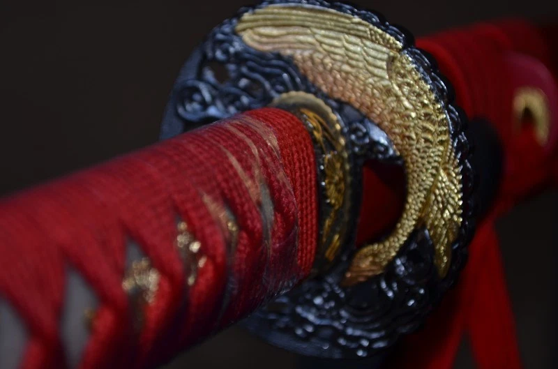 真品手工日本武士剑 T10 钢刀片全唐锋利 — 第 3/4 张图片