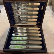 Victorian Silver Ferrule Fish Knife & Fork Set – Sheffield - Boxed – 12 Piece