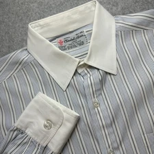 Turnbull & Asser Men's Shirt 15.5 Blue Black Stripe Long Sleeve Neiman Marcus