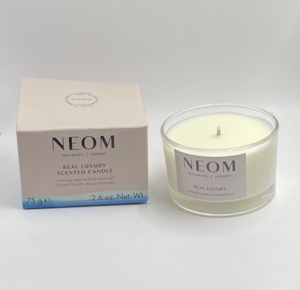 Neom Wellbeing Real Luxury Scented Candle 75g Lavender, Jasmine & Sandalwood WN