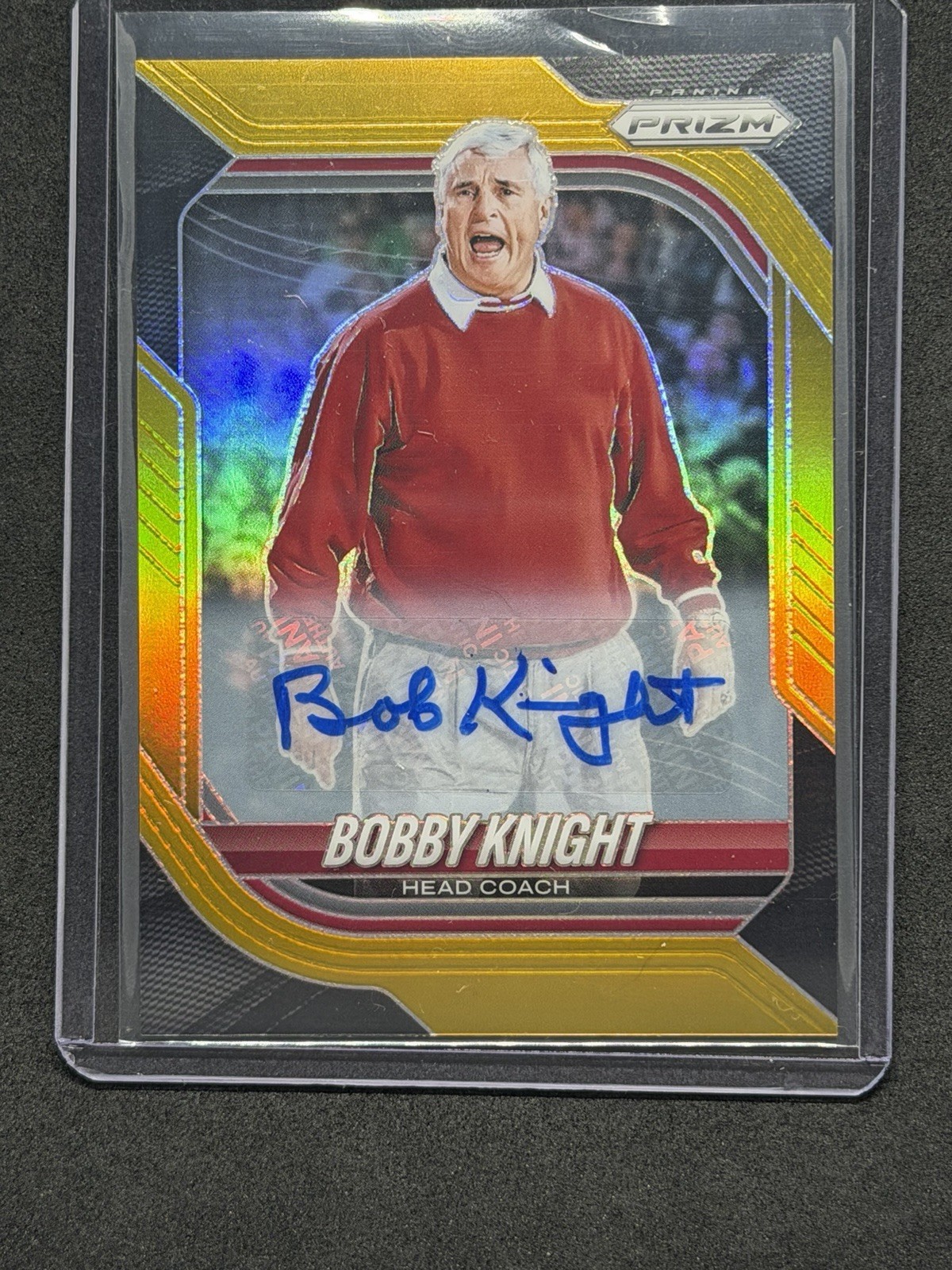 2025-26 Prizm Basketball Bobby Knight True Gold AUTO  /10, Indiana SSP