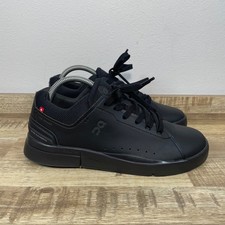 On Running THE ROGER Advantage Tennis Sneakers Womens 9 Triple Black Federer EUC