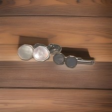 Lot Vintage Art Deco Oval Hexagon Shape Mother of Pearl Cufflinks  Tuxedo Studs