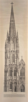 David Lösti: Turm des Kölner Doms (XXL-Lithographie, 1846 nach G. G. Kallenbach)