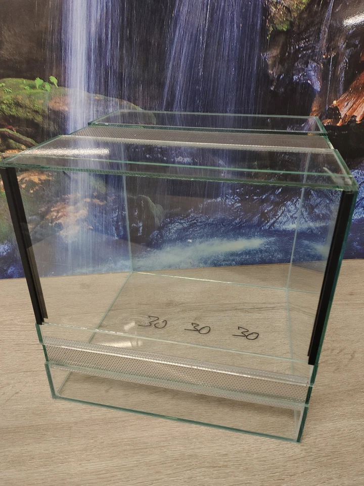 Glasterrarium 30x30x30 cm  Falltür mit doppelte Lüftung - Bild 2 von 2