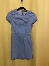 Express Junior Size 0 Short Sleeve Blue Denim Dress Excellent Condition