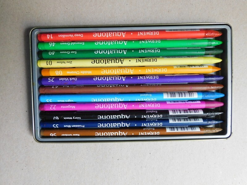 Derwent Aquatone watercolour pencils. 12 in tin, only one used eBay