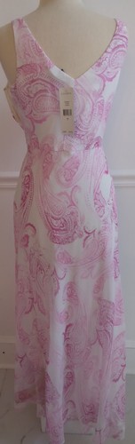 LAUREN RALPH LAUREN EVENING GOWN DRESS PINK ON WHITE SPRING SIZE 2 NWT $244 MINT - Picture 5 of 9