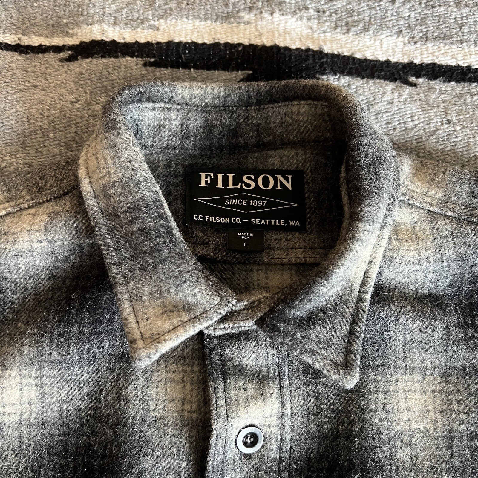 Filson Mackinaw Wool Jac Shirt Size L Made in USA Limited Edition Ombré eBay
