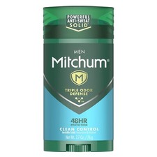 Mitchum Men's Deodorant, Antiperspirant Stick 48 Hr Clean Control 2.7 Oz