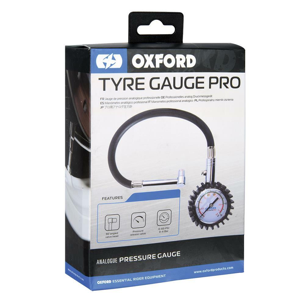 Oxford Tyre Gauge Pro Motorcycle Car Bike Pressure Gauge 0-60psi New