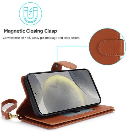Etui na Samsung S25 S24 S23 S22 S21 Ultra Plus Portfel Karty Skóra Cover - Zdjęcie 34 z 100