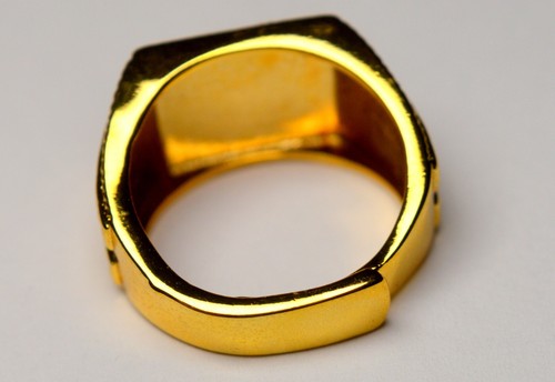 VINTAGE MEN 666 HALLMARKED NUMBERS SIGNET TANK RING - Picture 4 of 6