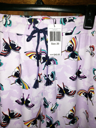 Vera Bradley-3x (20) Lavender with Butterflies Jogger PJ pants - Picture 3 of 9
