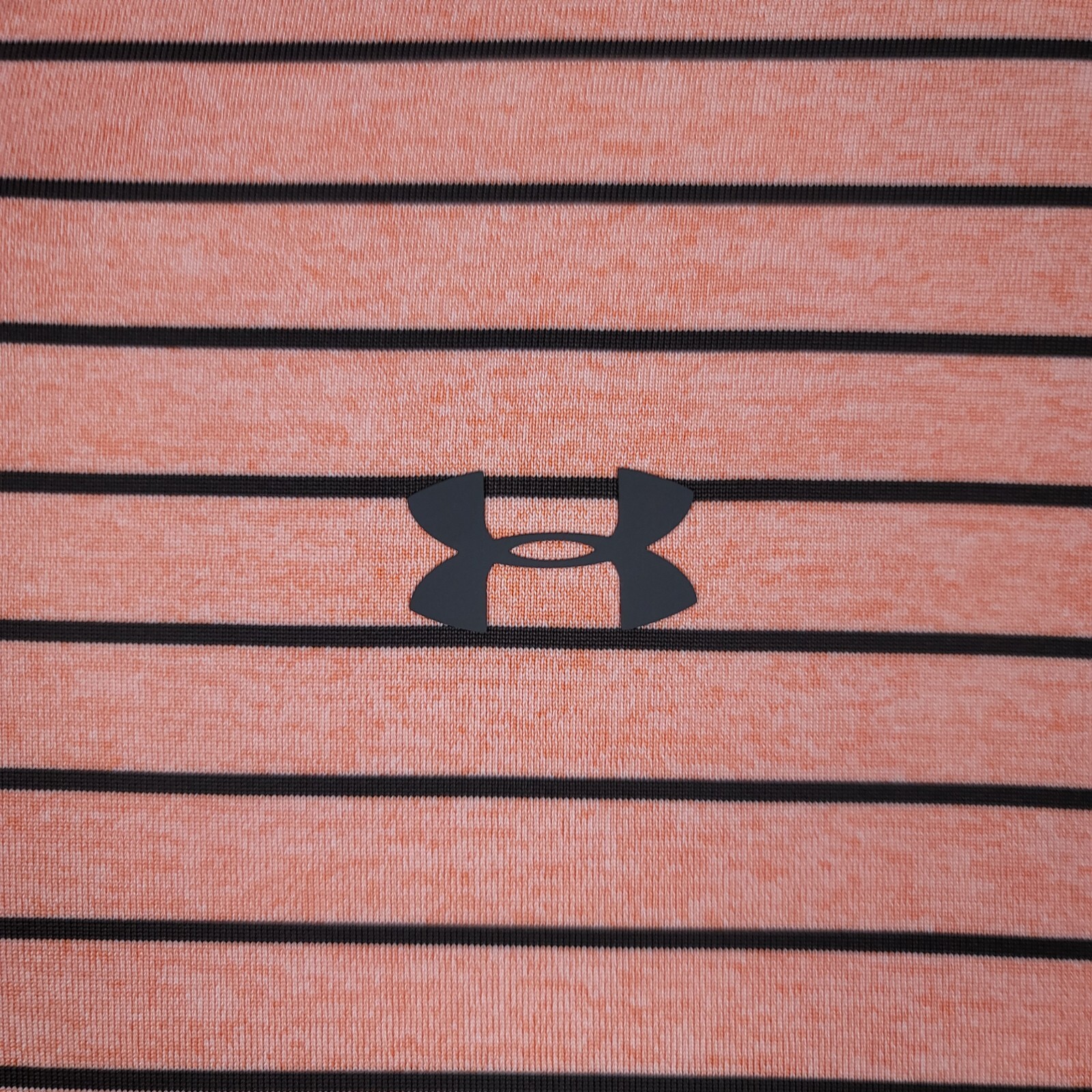 Under Armour Shirt Mens Large Orange Striped UA Playoff 2.0 Performance Polo thumbnail 6