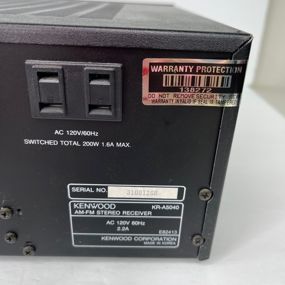 Kenwood KRA5040 AM/FM Tuner Stereo Receiver No Remote Read