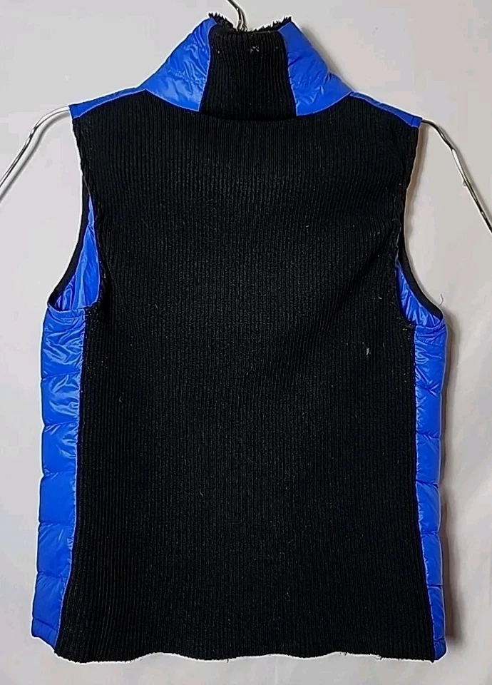 Chaleco Calvin Klein Mujer L Plumón Azul Tapeta Resistente al Viento Exterior Cuello Esponjoso Foto 4 de 4