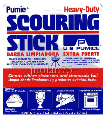 HEAVY DUTY PUMICE SCOUR STONE STICK SINK TOILET BOWL RING CLEAN CLEANER RESTORER