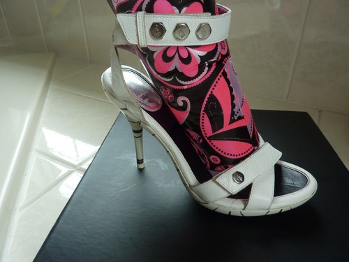 SÚPER SEXY BABY PHAT BLANCO CUERO TIRAS TACÓN DE AGUJA 8,5 M - Imagen 4 de 8