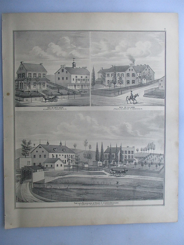 ORIGINAL 1875 Lancaster PA Map - Providence Township - Image 2 of 3
