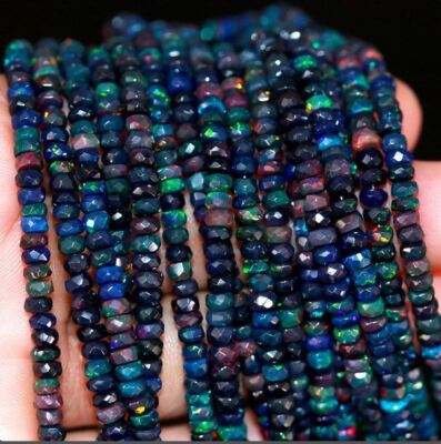 Opal Beads,Welo Fire Opal Gemstone Beads,Faaceted Roundel Beads,Natural  Gemstone