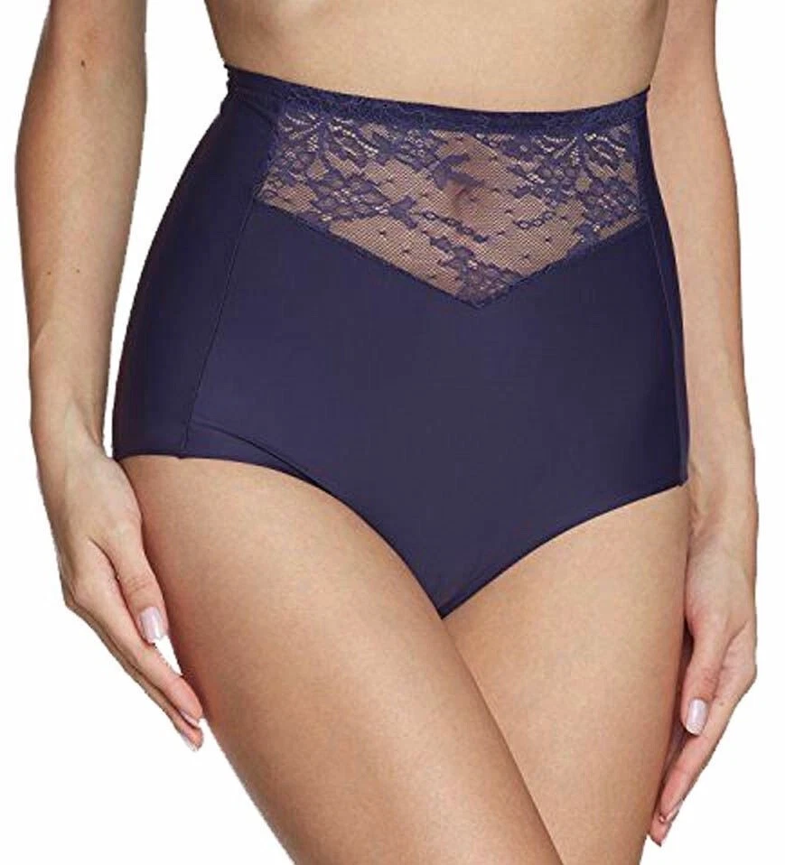 Triumph Beauty Sensation Brief Navy Blue Size S 10 High Waist Tummy Control Lace - Imagem 3 de 4