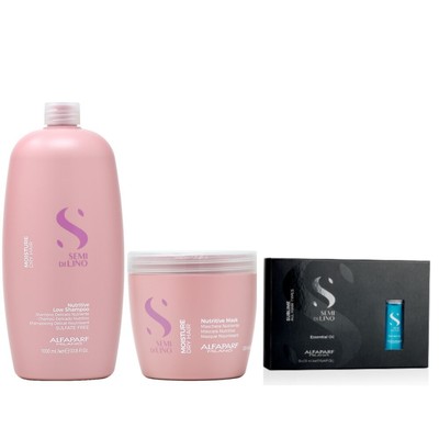 Alfaparf Moisture Shampoo 33.8oz + Mask 16.9oz + Essential Oil 12x13ml w/FNF
