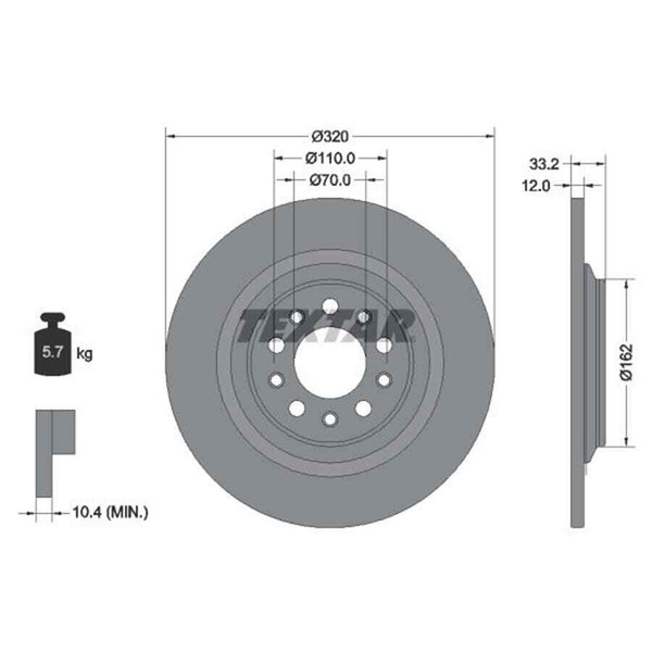 Textar 2X Bremsscheibe 92304103-image