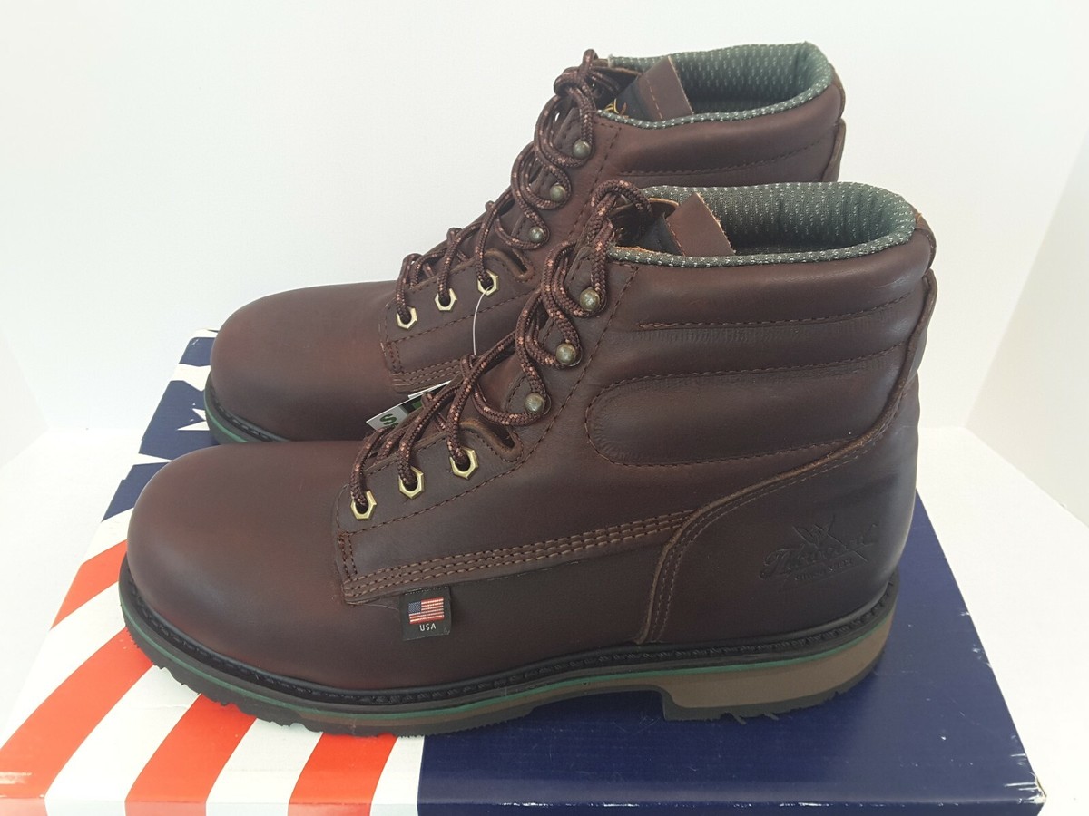 Thorogood Mens 804-4711 Lace Up Safety Toe Brown Leather Work Boots Men\'… Thorogood Men main image 4