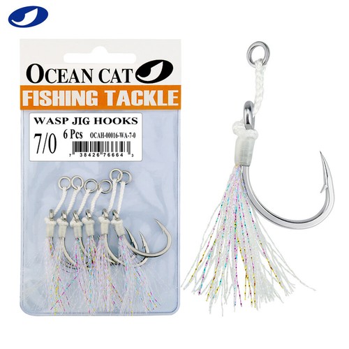 OCEAN CAT Glow Assist Fishing Hooks Jigging Jigs Stainless Steel Circle Hooks - Picture 11 of 12