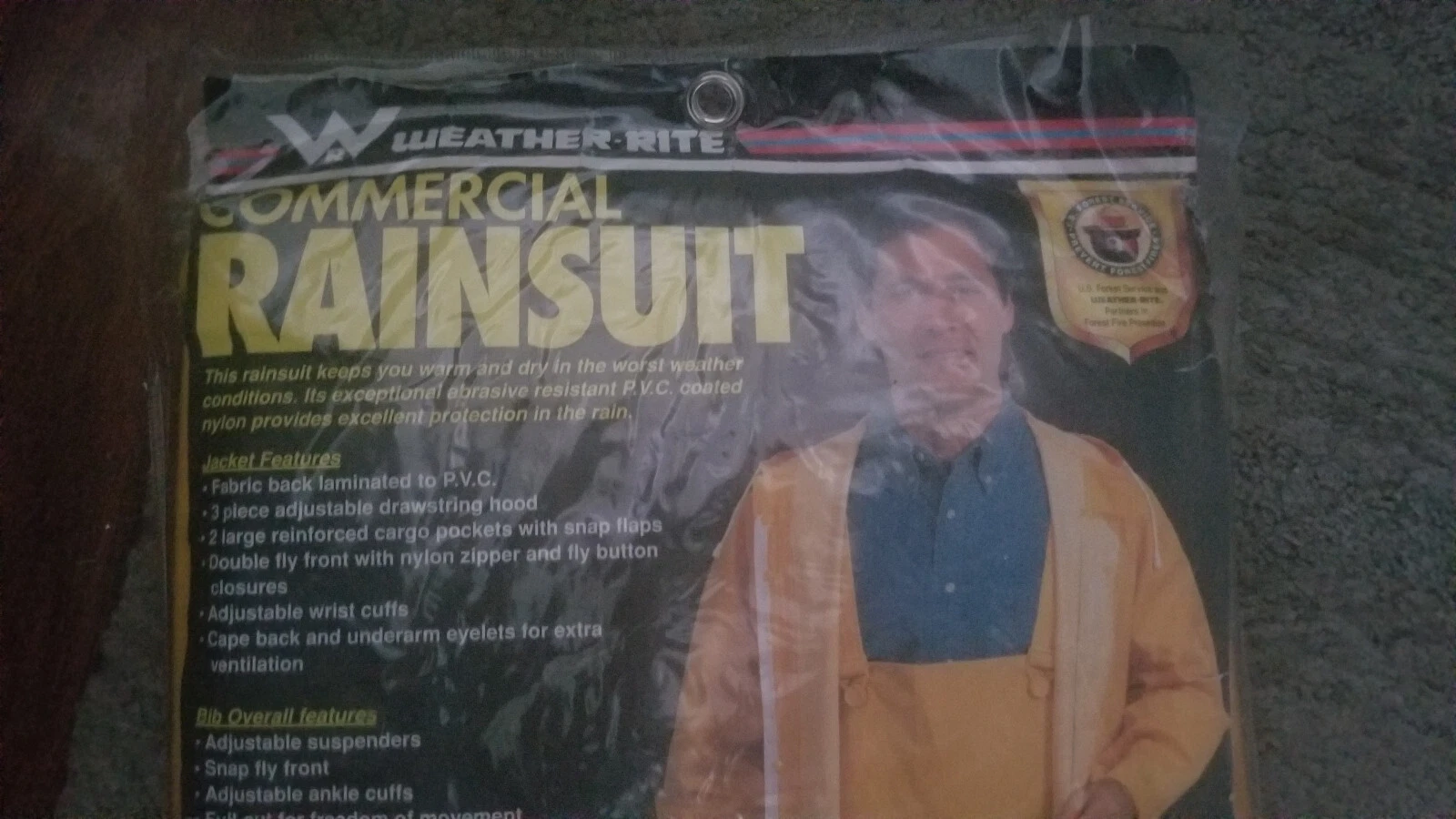 Rainsuit - Weather-Rite Commercial Rainsuit / Yellow / New in Package / Size XL image 4
