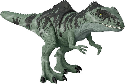 Dominion Strike 'N Roar Dinosaur Action Figure, Giganotosaurus Gray Dino Toy wit