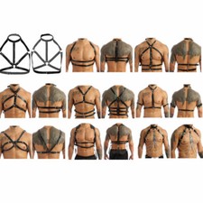 Men's PU Leather Harness Adjustable Buckle Body Chest Harness Clubwear Costume
