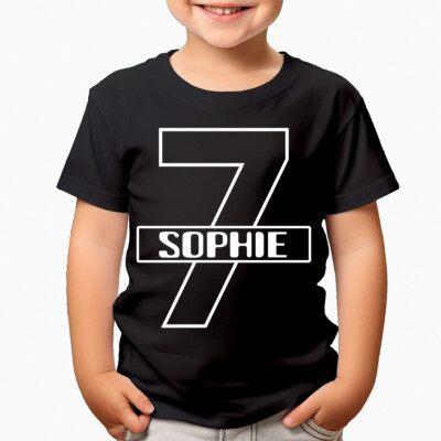 Personalisierte Kinder-T-Shirts mit beliebigem Namen 7. Geburtstag Party Geschwisterfeier #TA-23