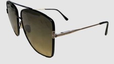  480 Tom Ford Women's Black Metal Aviator Sunglasses Shades Size 61-14-140