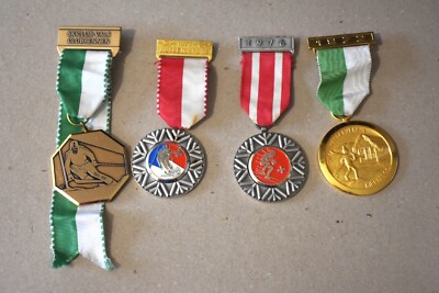 Insigne Vintage Médaille De Ski – Broche En Métal Fabriquée En France – Lot De 1