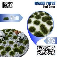 Static Grass Tufts 2 mm - Dark Green - Scenery Miniature Basing Vegetation