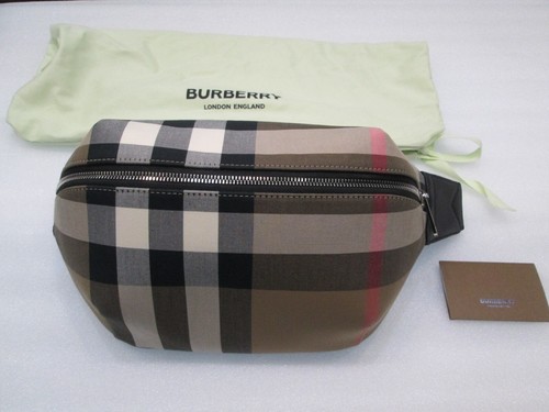 Burberry Taupe Brown IP Check Canvas Sonny Belt Bag 8084555