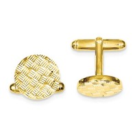Sterling Silver Vermeil Round Woven Design Diamond Cut Cuff Links. Wt-9.38g on sale Sterling Silver Vermeil Round Woven Design Diamond Cut Cuff Links. Wt-9.38g on sale