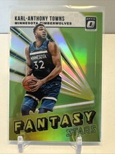 2018-19 Donruss Optic Fantasy Stars #4 Karl-Anthony Towns #’d 15/149 Lime Green