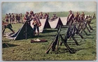 WW1 Army Camp Tents Rifles Soldiers Uniform Military Antique Posted Postcard F18