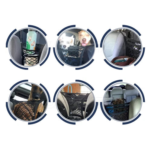 3-Layer Car Mesh Organizer, Seat Back Net Bag, Barrier of Backseat Pet Kids. - Picture 9 of 9