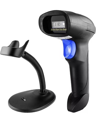 NetumScan Handheld USB 1D Barcode Scanner with Stand, Wired CCD Bar Code Reader