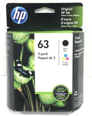 2-pack of Original HP 63 Ink Cartridges New Sealed Black Yellow Cyan Magenta | eBay