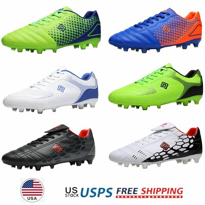 Mens Boys Soccer Shoes Outdoor Football Shoes Firm Ground Soccer Cleats