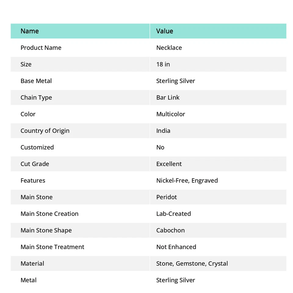 Peridot,Citrine, Blue Topaz Bohemian Gemstone 925 Sterling Silver Necklace S836 - Image 2 of 4