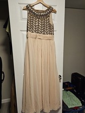 JS COLLECTIONS Embellished Chiffon Gown BEAD WEDDING BRIDE ROSE BLUSH 14