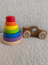 Stapelturm Haba Holzauto Goki Babyspielzeug