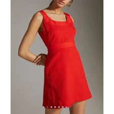 Maeve Anthropologie Cross Back Textured Square Neck A-Line Mini Dress- Size 2