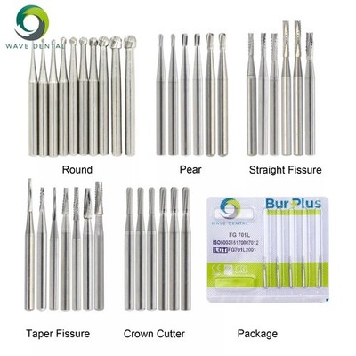 Wave Dental Surgical Burs 25mm Carbide Bur Friction Grip FG Round For High Speed